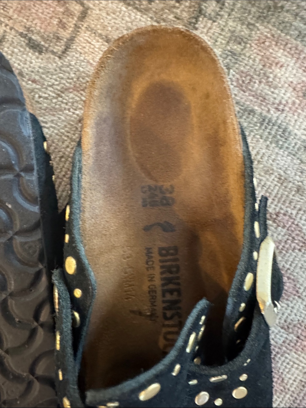 Birkenstock Boston Suede Rivet Studded Clogs - Picture 4 of 4